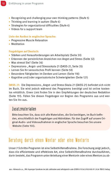 Produktbild Mit Asperger-Syndrom im Job zufrieden und erfolgreich sein (Deutsch, Michelle Garnett, Tony Attwood, 2024)