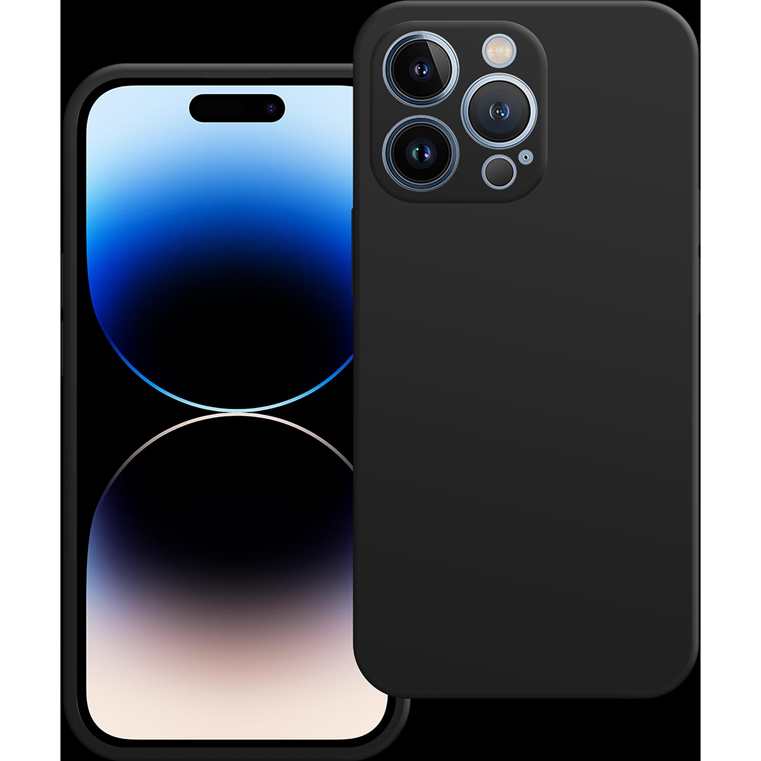 Cazy Silikon Hülle Kompatibel mit iPhone 14 Pro - Soft TPU Schutz - (Apple iPhone 14 Pro), Smartphone Hülle, Schwarz