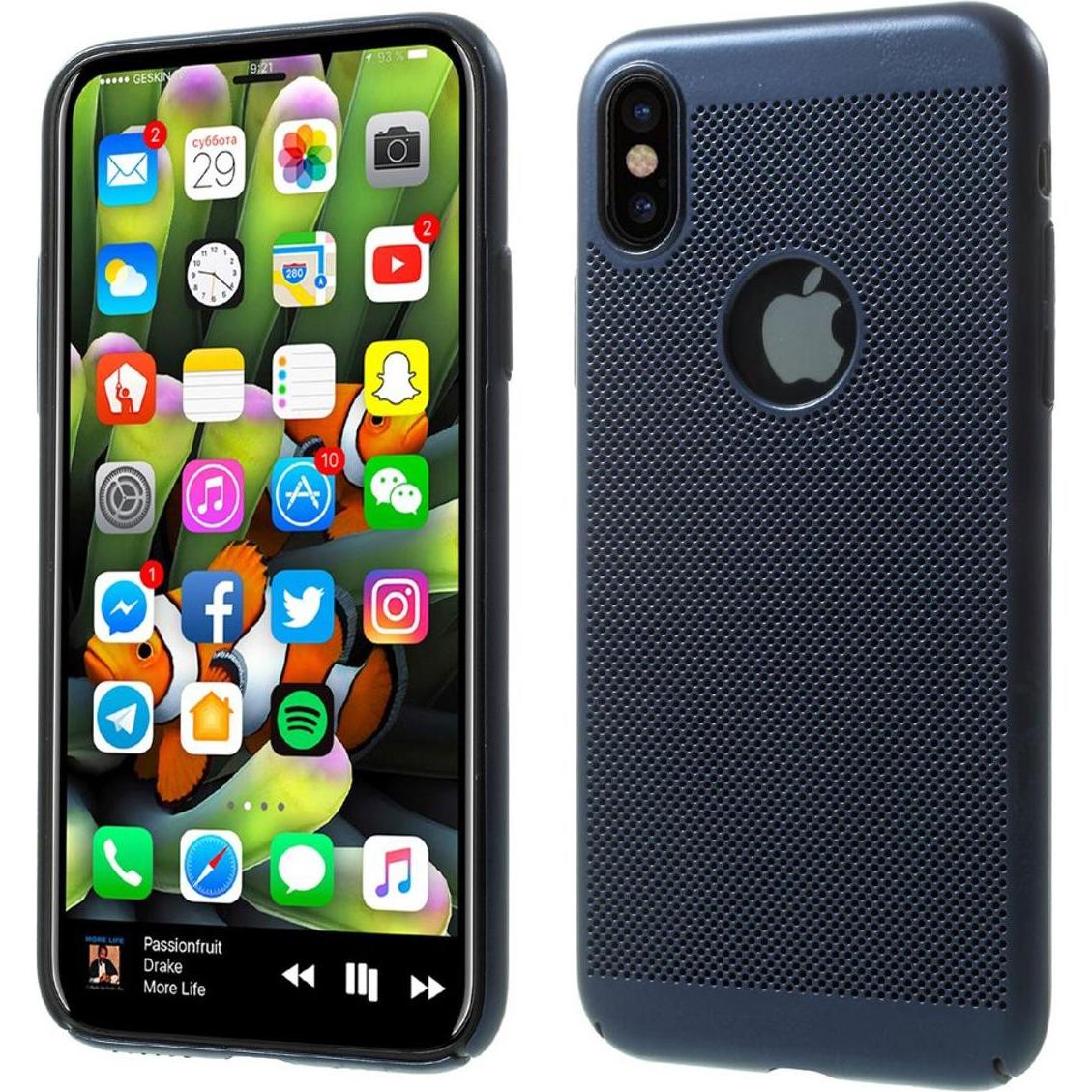 König Design Apple iPhone X / XS Hülle Case Handy Cover Schutz Tasche Schutzhülle Bumper Blau (Apple iPhone XS), Smartph...