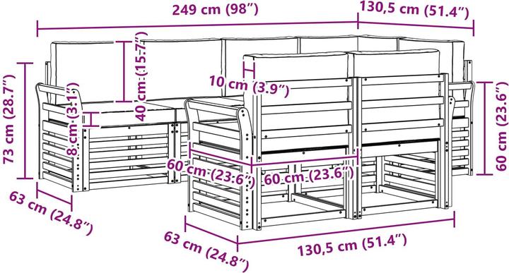 Produktbild vidaXL Outdoor-Sofa