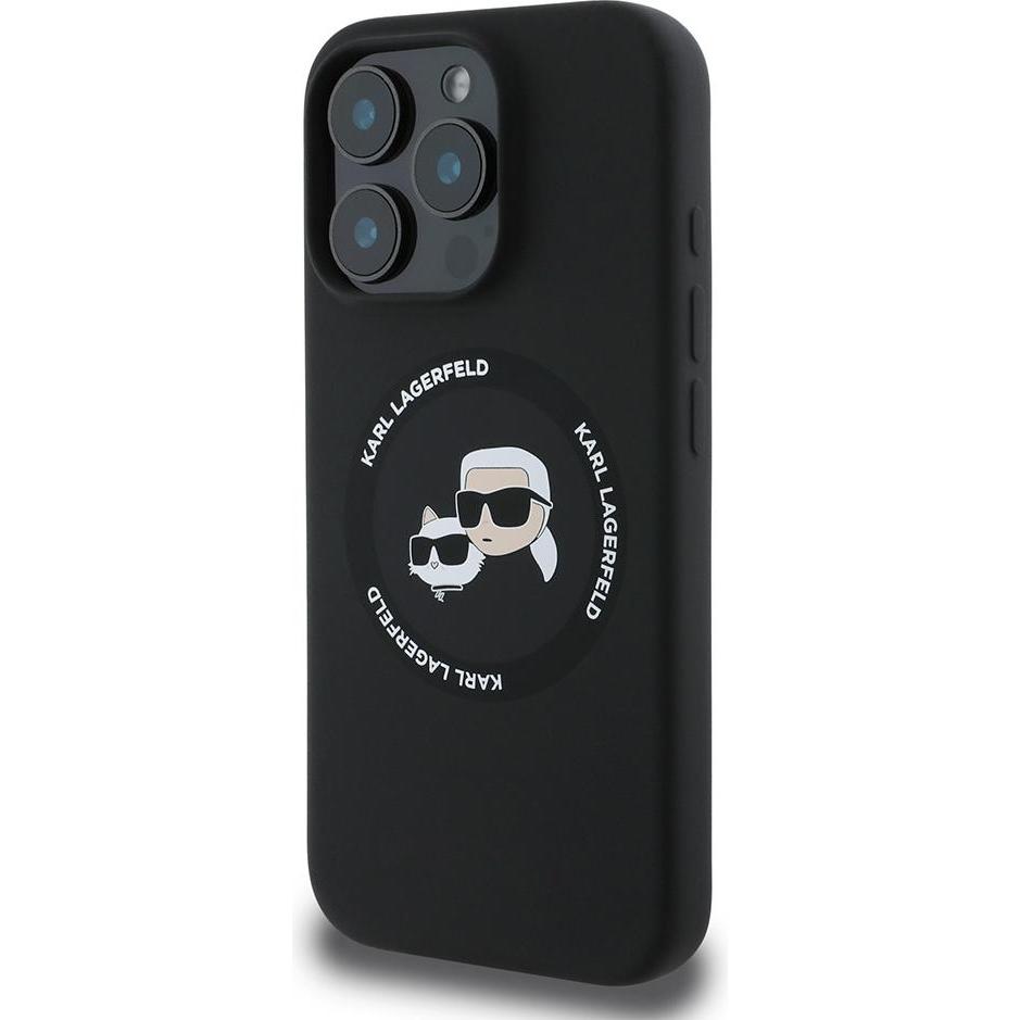 Thumbnail - Karl Lagerfeld Liquid Silicone K&CH Heads MagSafe Case for iPhone 16 Pro Black (Apple iPhone 16 Pro), Smartphone Hülle, ...