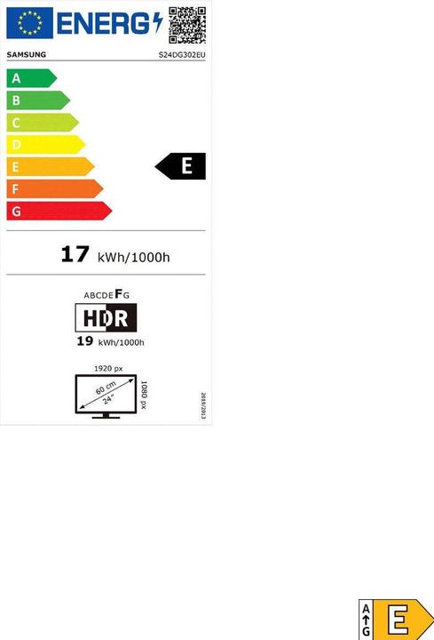 Energy Label Samsung ODYSSEY G3 G30D (1920 x 1080 pixels, 24")