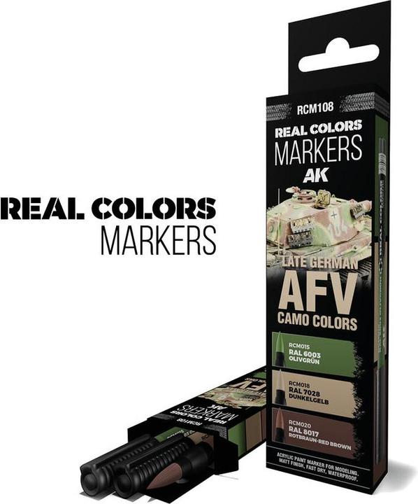 Productafbeelding AK Interactive Laat Duitse Afv Camokleuren - Set 3 Echte Kleuren Merken (Afv Camo Kleuren, 3 x)