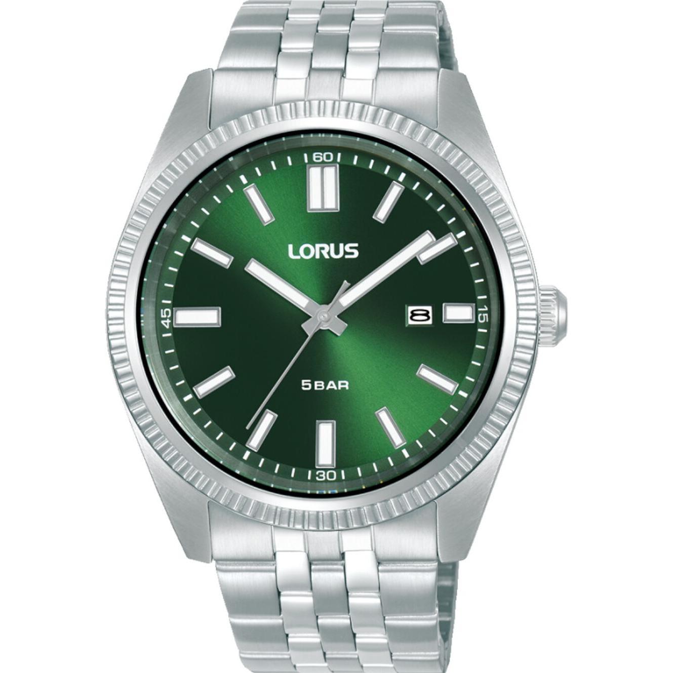 Lorus, Orologio Da Polso, Orologio Al Quarzo Analogico, Argento, Verde, (Orologio Da Polso Analogico, 42 Mm)