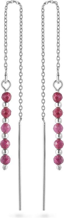 Produktbild Again Jewelry - Silver chain earrings with ruby AJKNS007 (Silber)