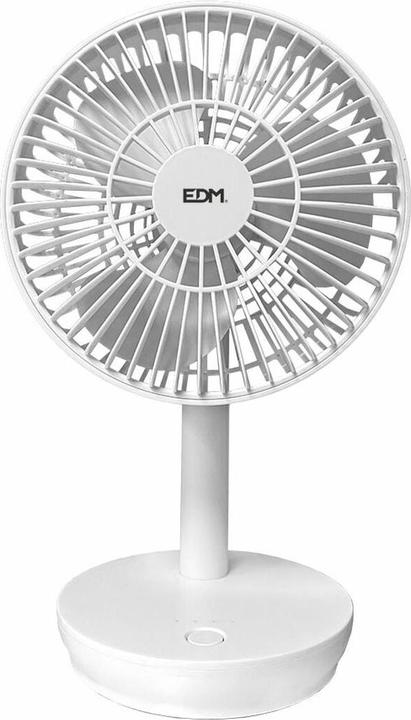 EDM Tischventilator 33501 Weiss 5 W 4 W 16,5 x 18,5 cm 17 x 13 x 26 cm Aufladbar USB (45 dB)