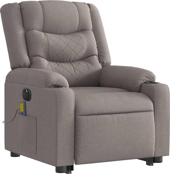 Actual product image vidaXL Electric massage chair with stand-up aid Taupe fabric