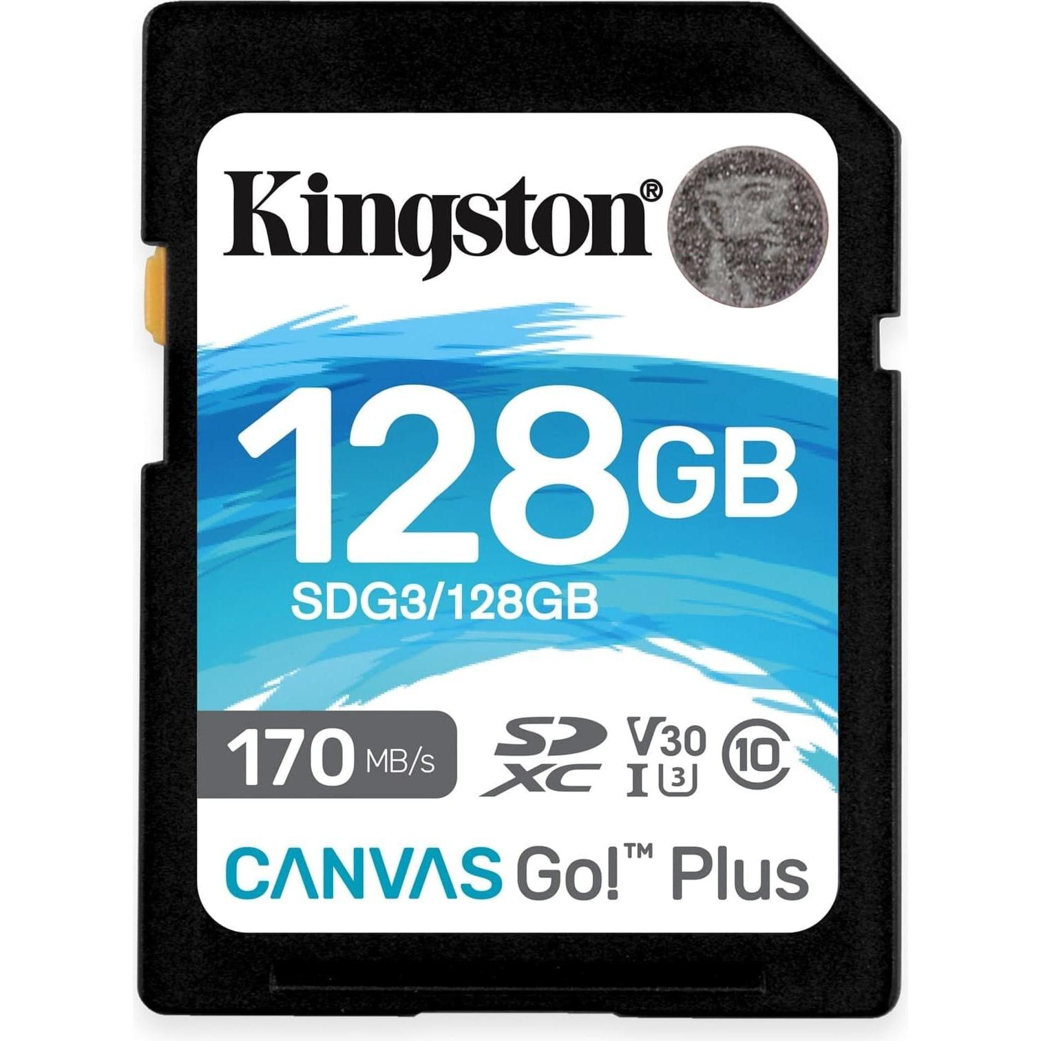 Kingston Canvas Go! Plus (128 GB, SDXC, U3, UHS-I), Speicherkarte, Schwarz