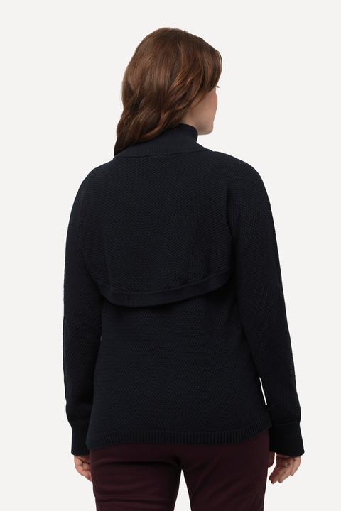 Image du produit Ulla Popken Pull 2-en-1 en maille côtelée, col en V, coton bio (46, 48)