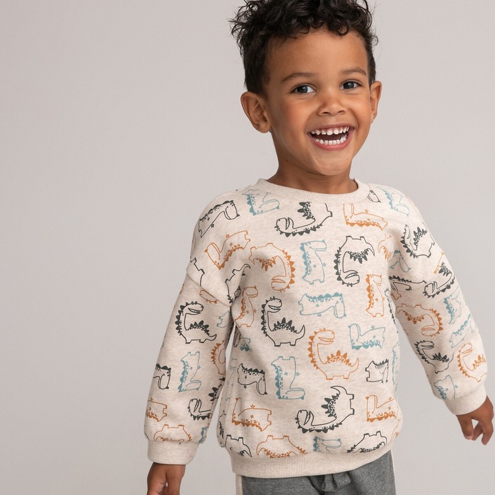 Image du produit La Redoute Collections Sweat-shirt à col rond et imprimé dino (86)