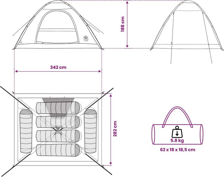 Produktbild vidaXL Campingzelt