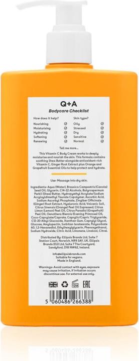 Produktbild Q+A Vitamin C Body Cream (Körpercreme, 250 ml)