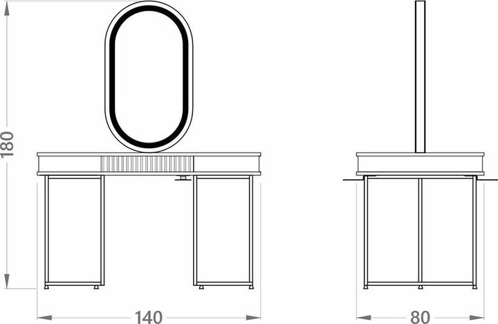 Actual product image Alpeda Roza Island Damen Friseur Spiegel