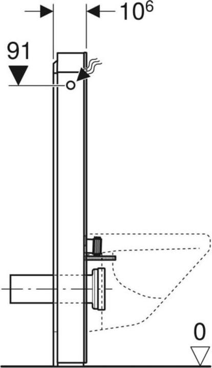 Produktbild Geberit Monolith PLUS Sanitärmodul für Wand-WC, 101cm, Wasseranschluss seitlich, mit Anschlussstut