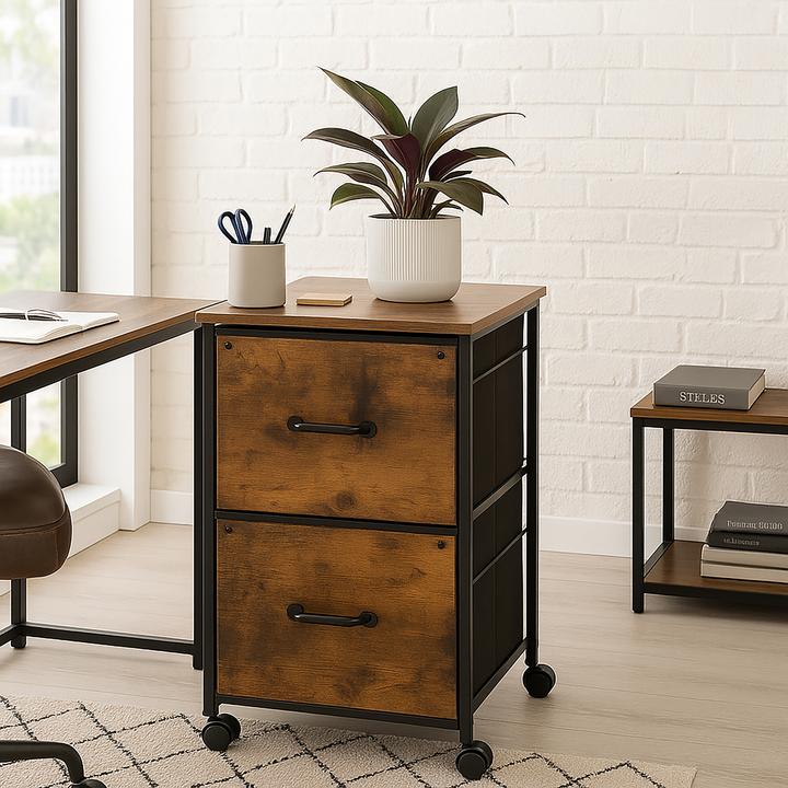 Actual product image Relaxdays Industrial Rollcontainer 2 Schubladen (40 x 40 x 68 cm)