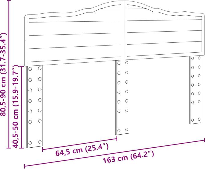 Actual product image vidaXL Modernes Kopfteil (163 x 3 x 90 cm)