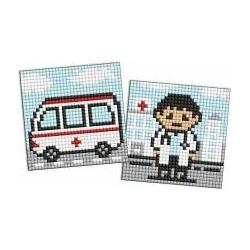 Ideyka Diamant Mosaik Kinderaufkleber - Beruf Arzt