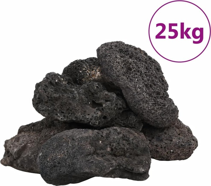 Image du produit VidaXL Lavagranulat Lavamulch Pierre de lave Aquarium Mulch Gravier Noir 25kg 10-30cm (Décoration, autres éléments)