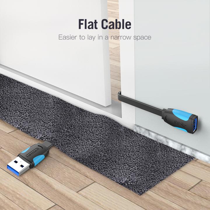 Produktbild Vention Flat USB 3.0 extender VAS-A13-B200 2m Black (2 m, USB 2.0)