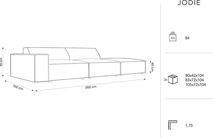 Actual product image Micadoni Jodie (4-seater, 2 person sofa, 3-seater)