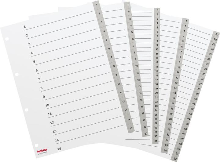 Actual product image Kolma Register A5 high superstrong 1-10 10-piece grey