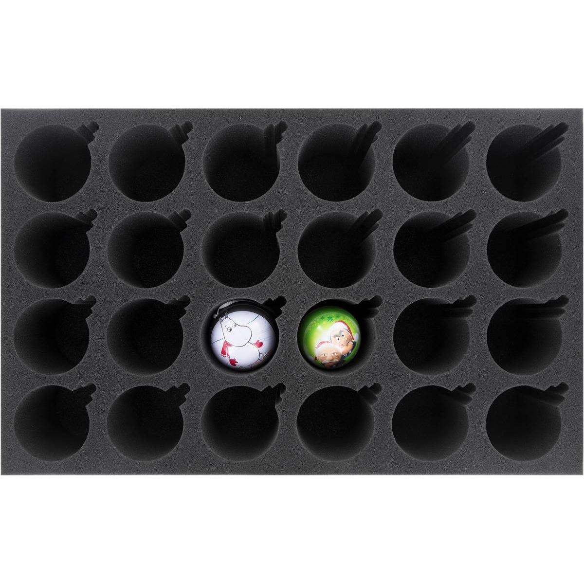 Feldherr DS080A001 - Inserto in schiuma per 24 baubles natalizi / baubles natalizi (Schiuma solida)