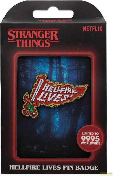 Actual product image Fanattik Stranger Things Ansteck-Pin Hellfire Lives Limited Edition