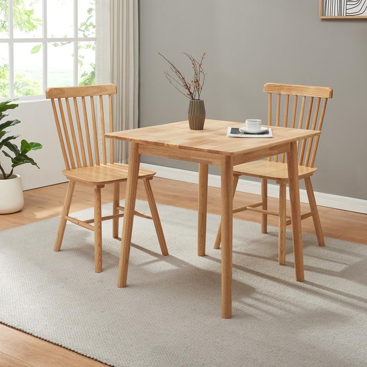 Actual product image En.Casa Esstisch Klijori für 2 Personen 75x75x74 cm Holz Natur