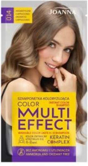 Joanna Multi Effect Keratin Complex Color Instant Color Shampoo 014 Aromatic Cappuccino 35G (Flüssiges Shampoo)