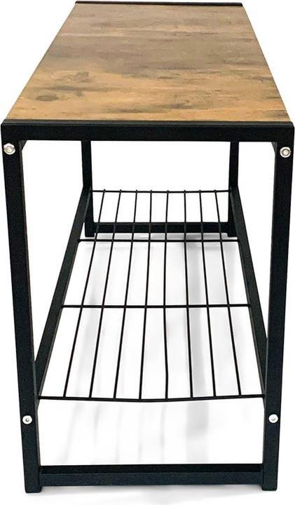 Productafbeelding Domoletti Bench Arina, black/wood, 800 mm x 300 mm x 450 mm (30 cm)