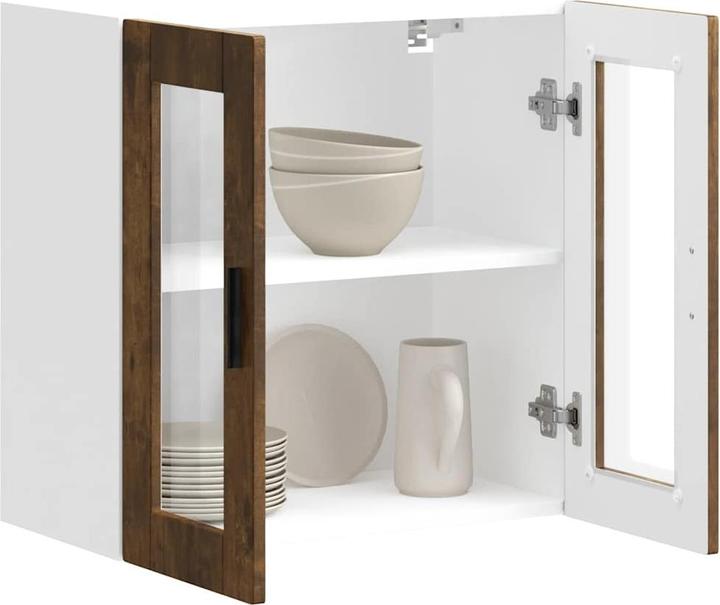 Immagine prodotto VidaXL Armadio a muro per cucina con anta in vetro Porto rovere fumé Armadio a muro per cucina (60 x 31 x 60 cm)