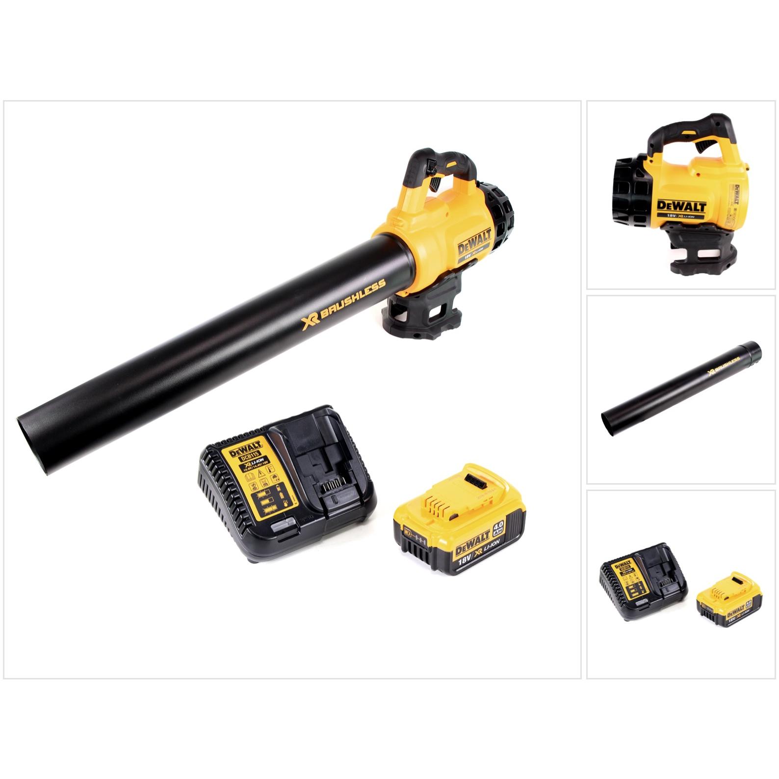 DeWalt, Laubsauger + Laubbläser, DCM 562 M1 18V Li-Ion Akku Gebläse Laubbläser + 1x DCB 182 18V 4,0 Ah Akku + DCB 115 (A...
