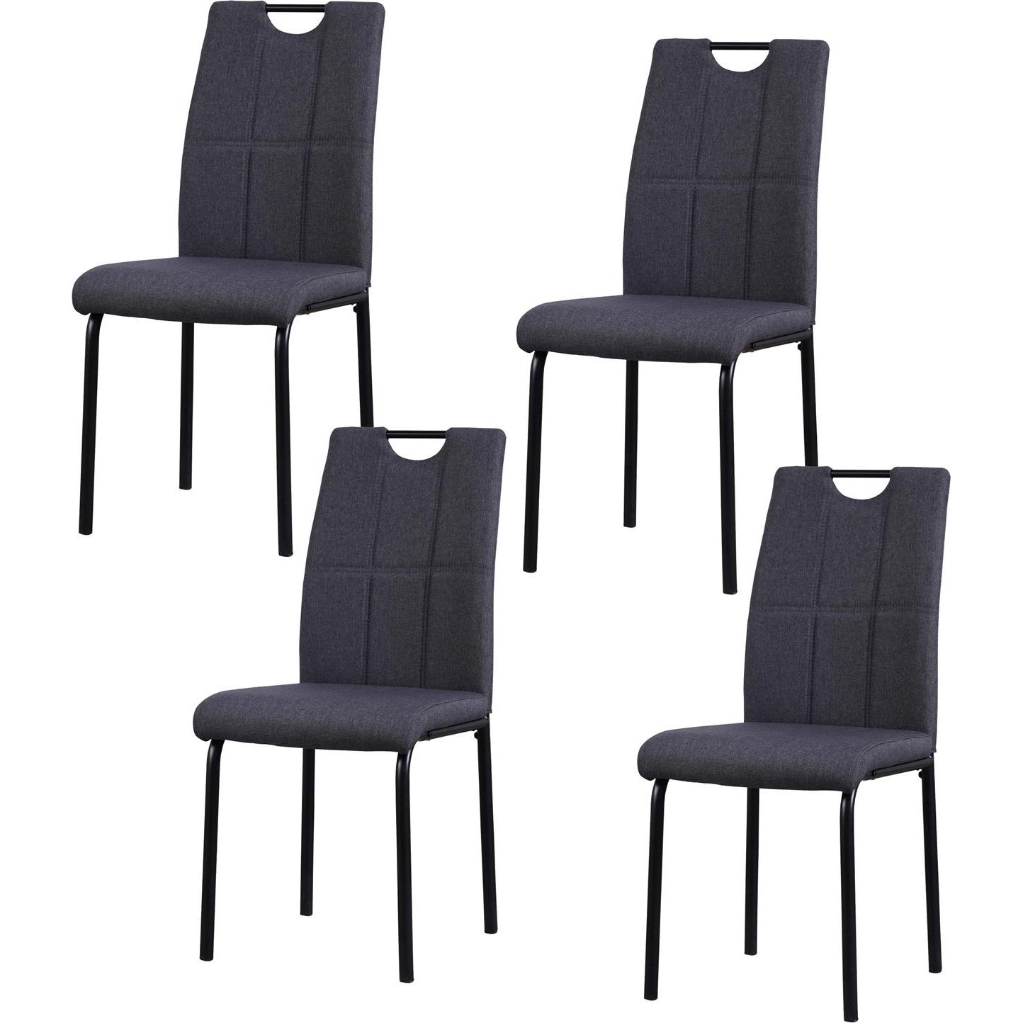 HTI-Living, Stühle, Esszimmerstuhl Denton Webstoff Grau 4er-Set