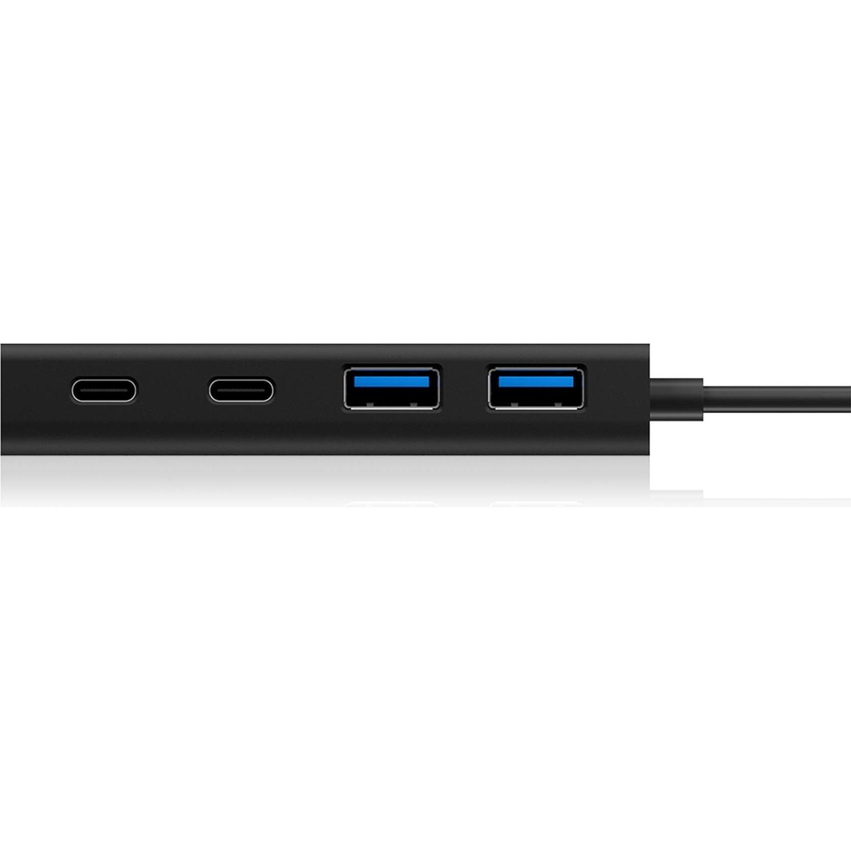 Thumbnail - Icy Box IB-HUB1426-CPD (USB-C, 4 Ports), Dockingstation + USB Hub, Schwarz