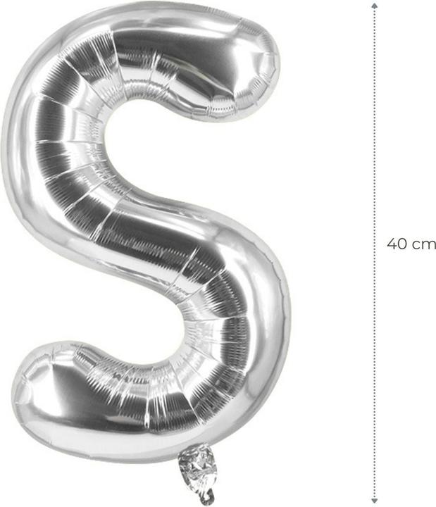 Immagine prodotto Hermex Palloncino lettera S argento per festa di compleanno palloncino in foil 40cm (1 x)