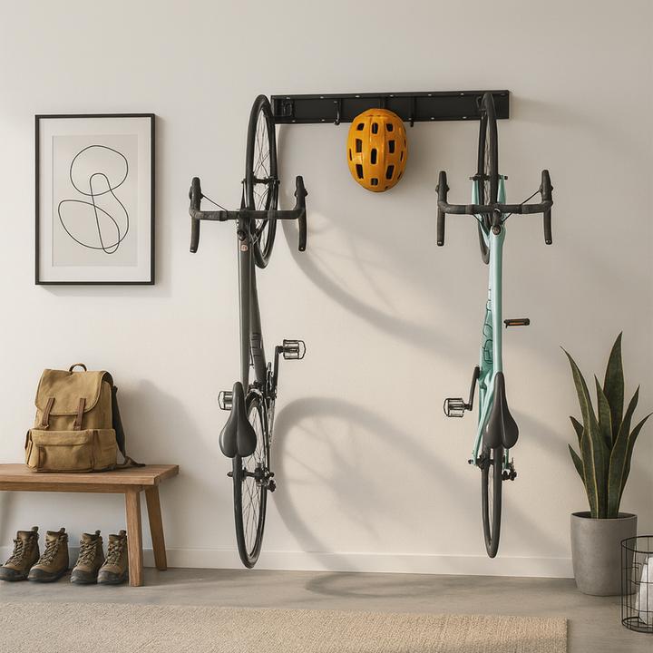 Actual product image Relaxdays Fahrrad Wandhalterung mit Schiene