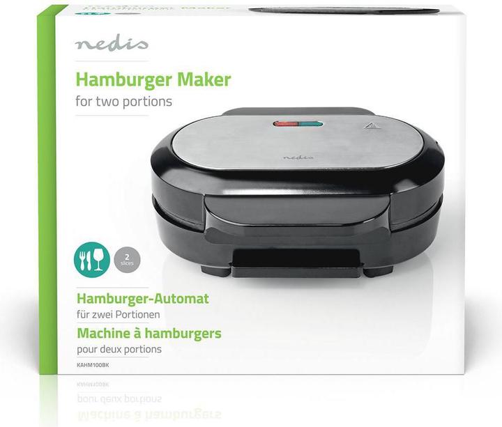 Actual product image Nedis Hamburger Maker | 1000 W | 10.5 cm | Automatic temperature control | Plastic / Metal