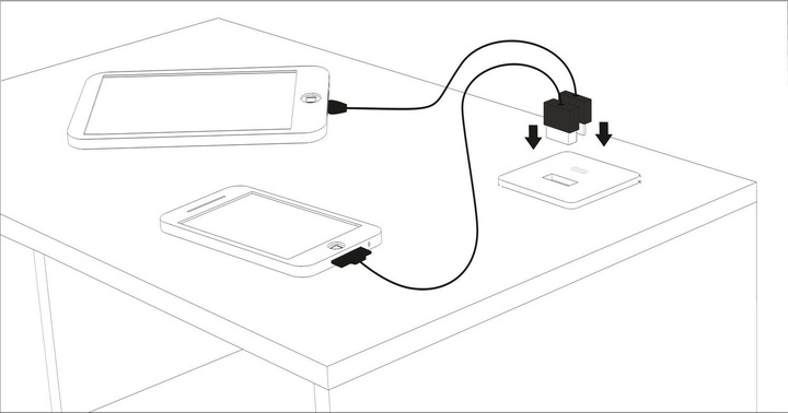 Produktbild Furnika Einbau USB-Charger schwarz 1xTYP-A + C (12 W)