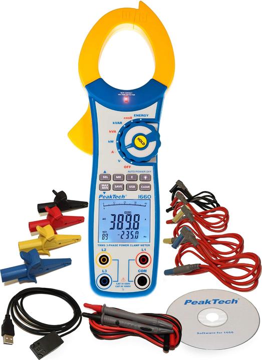 Produktbild Peaktech 3-Phasen Stromzange P1660 (CAT III)