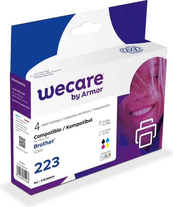 Produktbild Wecare Multipack rebuilt CMYBK LC-223VALWE zu Brother MFC-J5620DW 12/3x6ml (BK, C, M, Y)