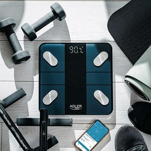 Image du produit Adler Smart Bathroom Scale | AD 8186b | Poids maximum (capacité) 180 kg | Précision 100 g | Indice de (180 kg)