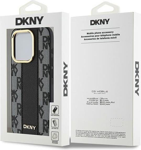 Actual product image DKNY checkered Pattern PU Leather Case for Apple for Apple iPhone 15 Pro - black (Apple iPhone 15 Pro)