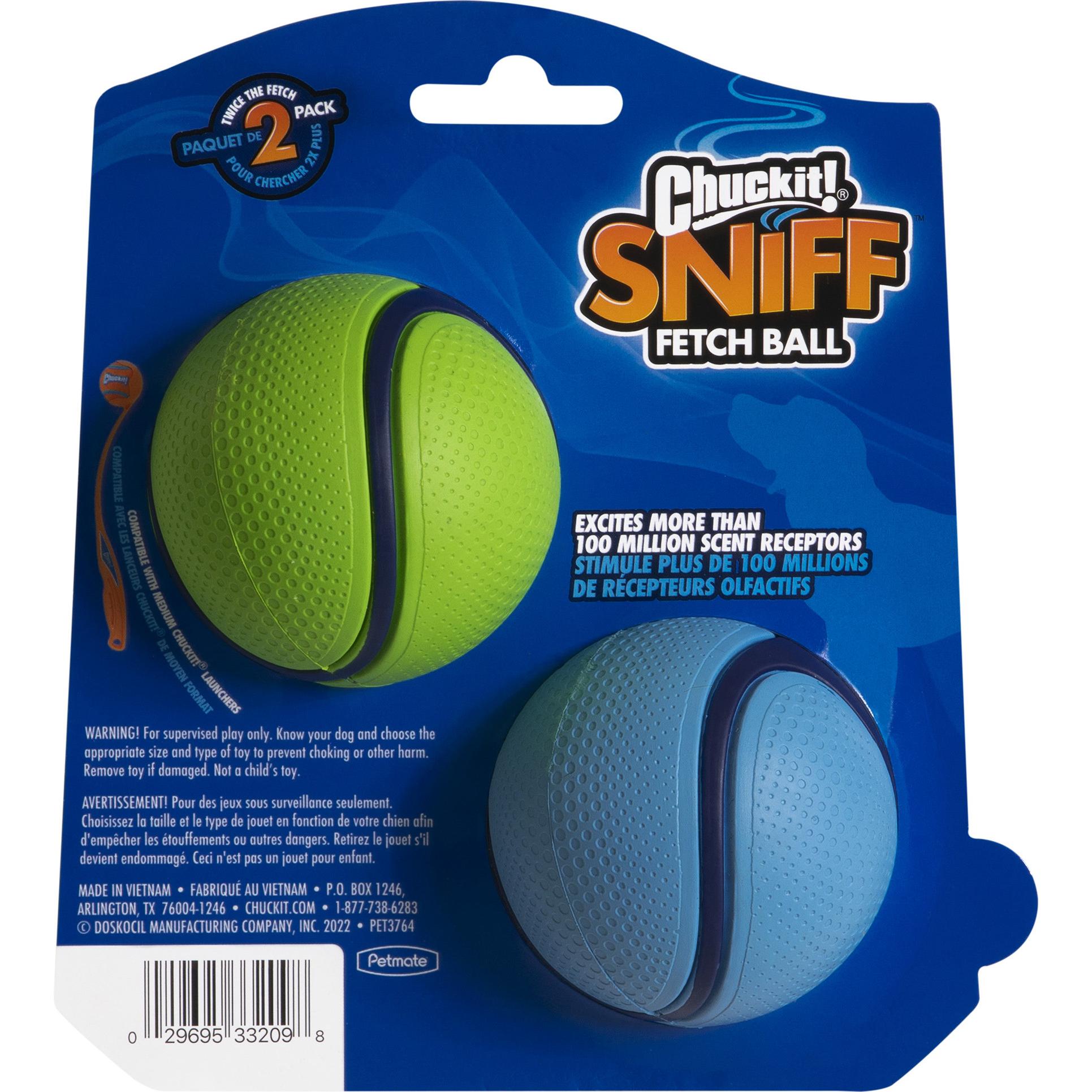 Comparer les prix de Chuckit! Sniff Fetch Bal Combo Pindakaas & Bacon (Jouet à balle chien), Jouets pour chien