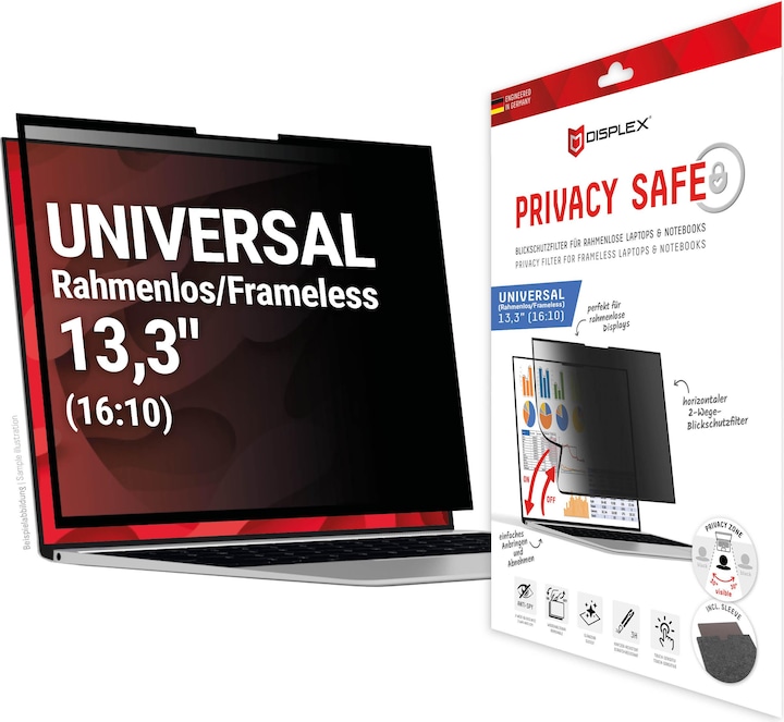 Produktbild Displex Privacy Safe randlos, Laptop Blickschutzfilter (13.30", 16 : 10)