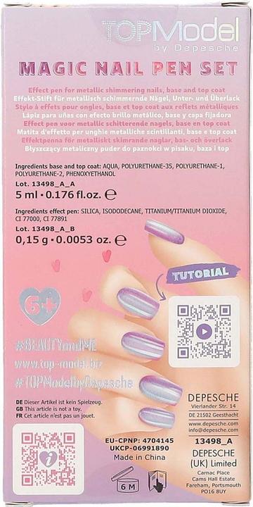 Valeurs nutritives et ingrédients Top Model Topmodel - Magic Nail Pen Set BEAUTY and ME - 5 ml