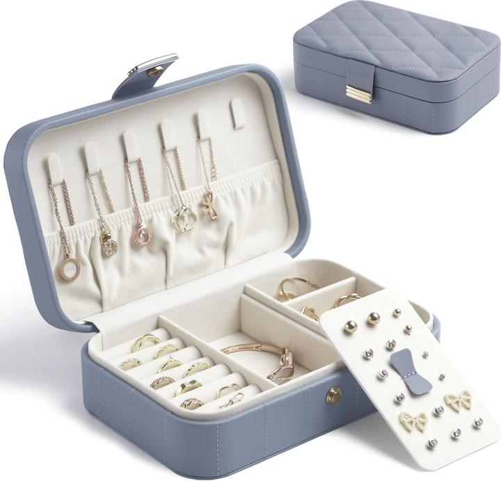 Produktbild Only-Bags.Store Reiseschmuckkästchen, Schmuckaufbewahrung für Ohrringe, Ring, Halskette