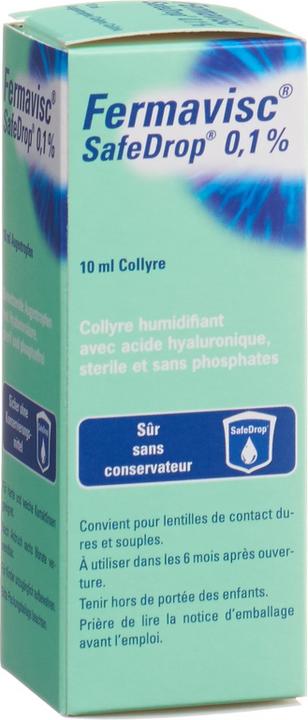 Produktbild OmniVision Augentropfen Fermavisc SafeDrop 0.1% (10 ml, Fermavisc SafeDrop 0.1 % 10 ml Augentropfen)