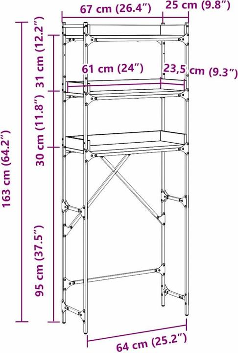 Produktbild vidaXL Waschmaschinenregal