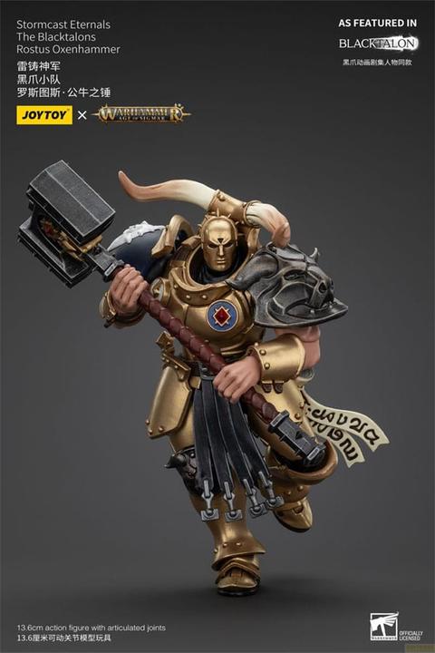 Produktbild Joy Toy Warhammer Age of Sigmar Actionfigur Stormcast Eternals The Blacktalons Rostus Oxen hammer 20 cm