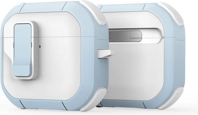 Produktbild Dux Ducis Headphone case - AirPods 4 PECP Series PC+TPU Cover with Hook White Blue (Ladecase Hülle)